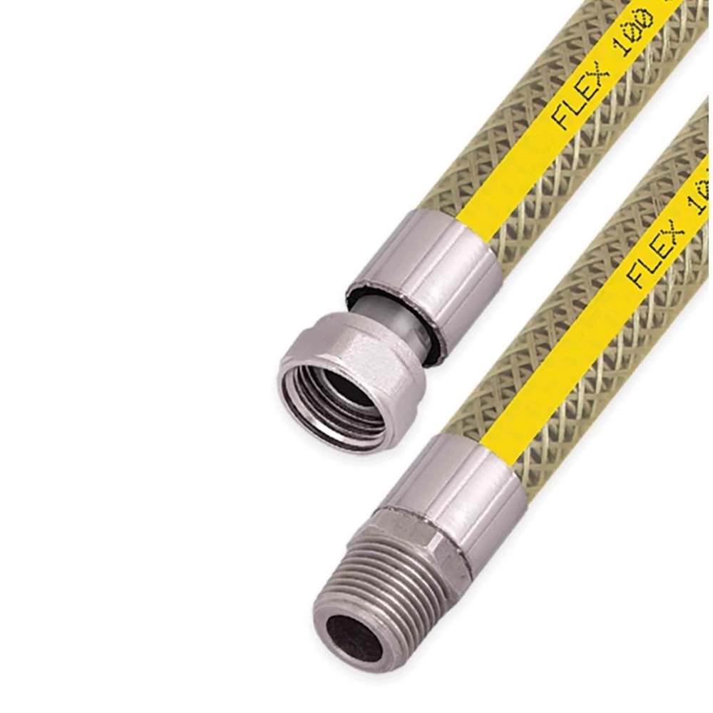 PEPE DOĞALGAZ OCAK FLEX BAĞLANTI HORTUMU 1/2- 1/2 200 CM